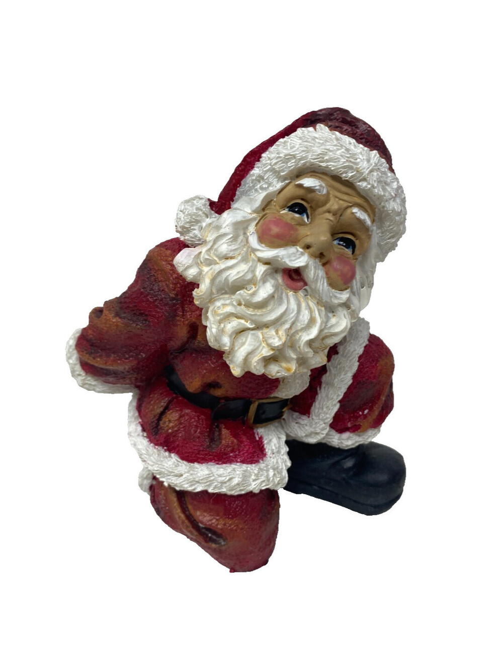 Santa Claus Wine Bottle Holder Resin Hand Painted Christmas Kitchen Bar Decor
